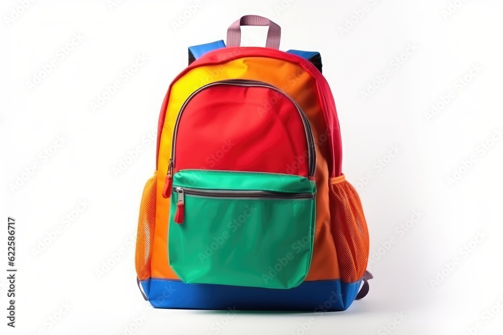 School backpack isolated. Back to school. Generative AI School backpack isolated. Back to school. Generative AI