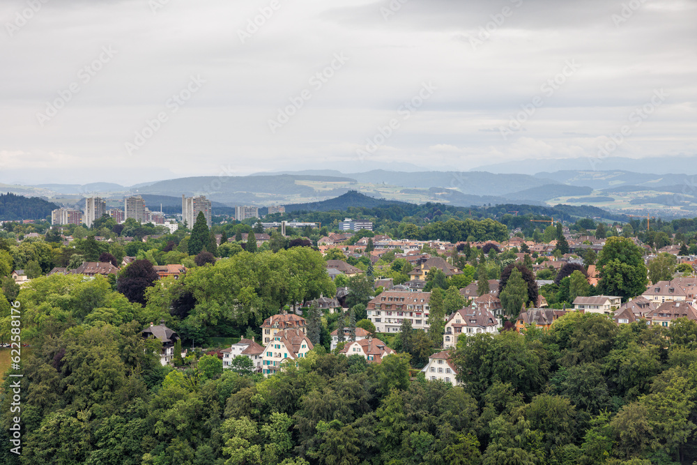 view from Berner Münster over the oldtown of Bern in summer view from Berner Münster over the oldtown of Bern in summer