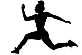Digital png silhouette image of woman running on transparent background