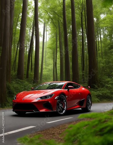 car in the forest
