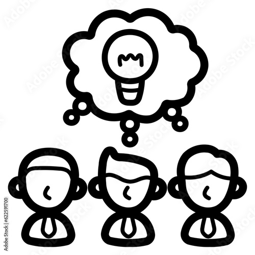 brainstorm line icon style
