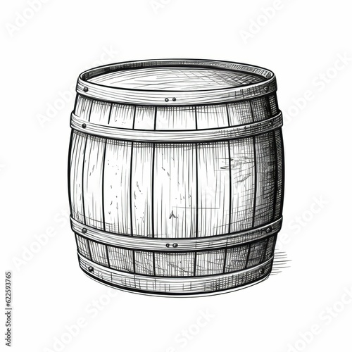 Vászonkép wine wooden barrel ai generated