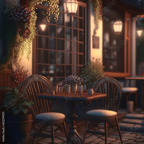 A table in a café © turbomotion046
