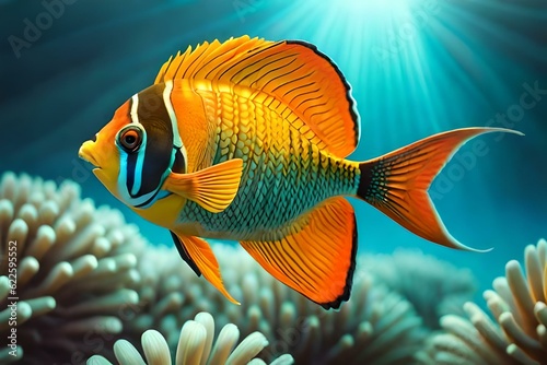 Foto butterfly fish in the water generated Ai technology