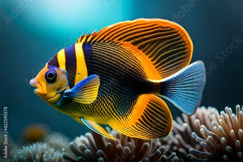 butterfly fish in the water generated Ai technology