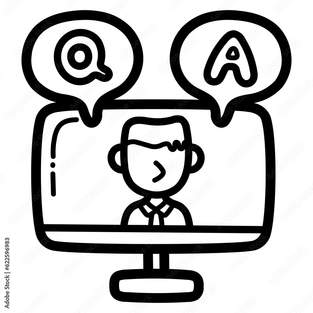 Naklejka premium video conference line icon style