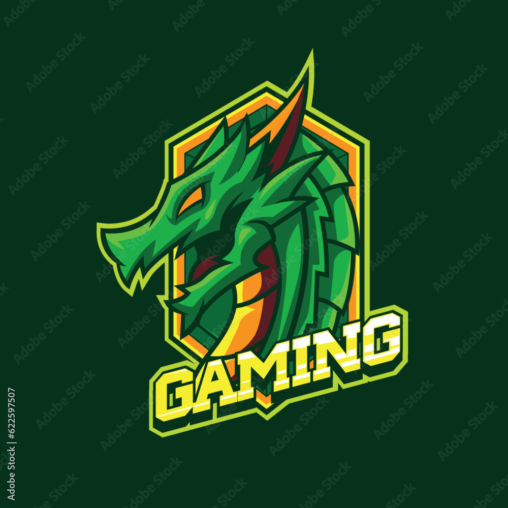 Vector of dragon with esport style  illustration