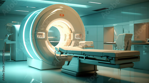 lab with mri scan machine © maniacvector