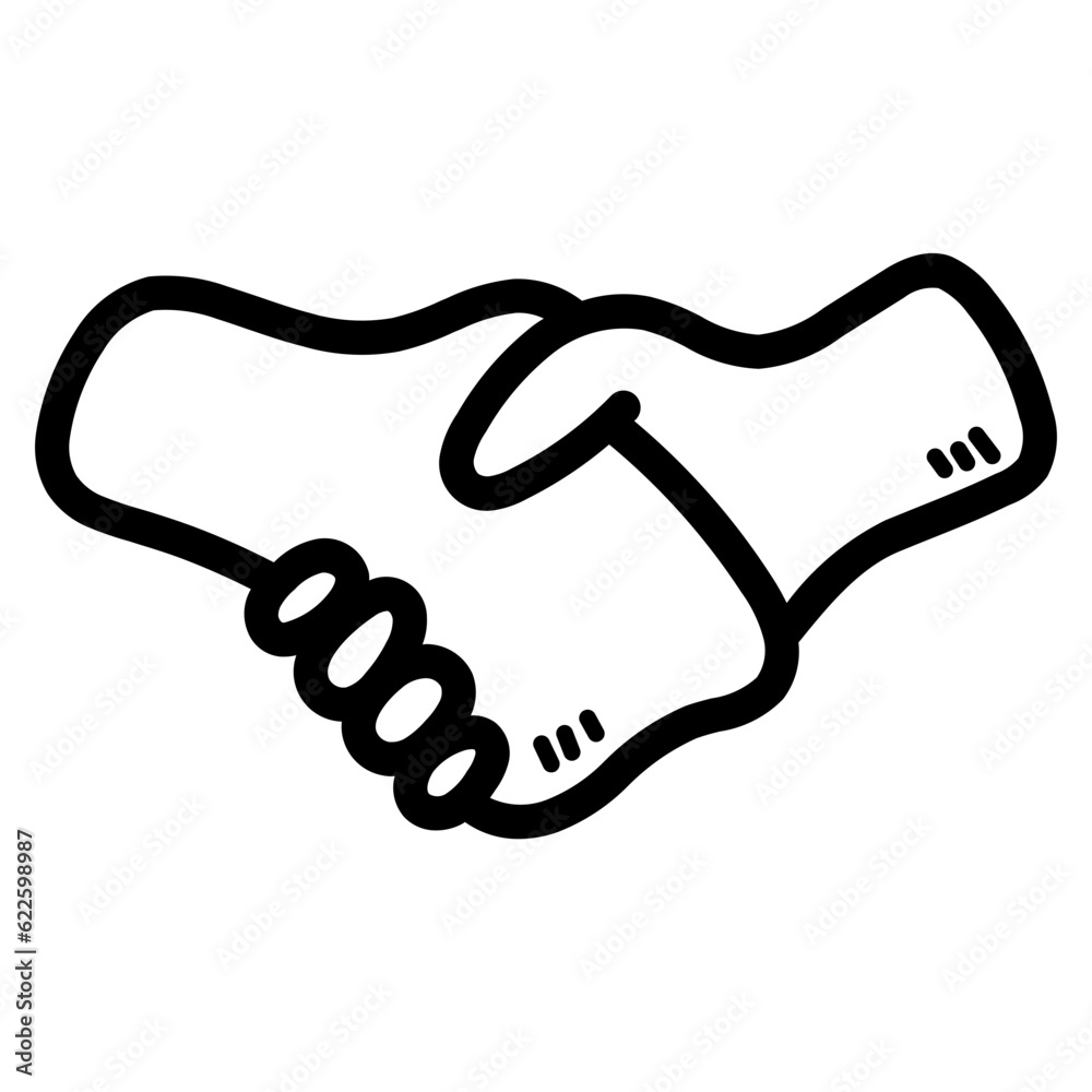 handshake line icon style handshake line icon style