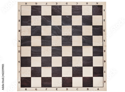 Cuadro en lienzo A chess board without pieces isolated on a white background