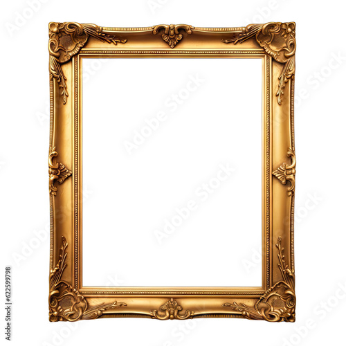 Antique gold frame with ornate carvings. A classic piece of art history 5