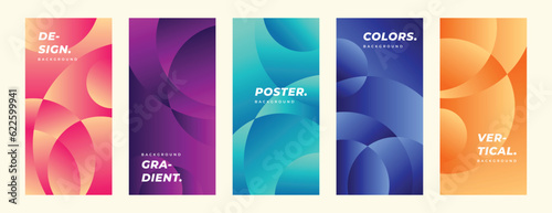 Abstract curve layer background template copy space set. Colorful poster or banner design for advertisement, branding, presentation, cover, or invitation.