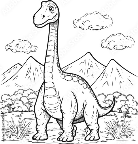 Brachiosaurus coloring pages vector animals