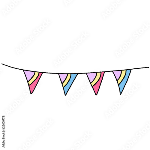 rainbow birthday party hanging flag