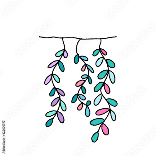 pastel hanging leaf