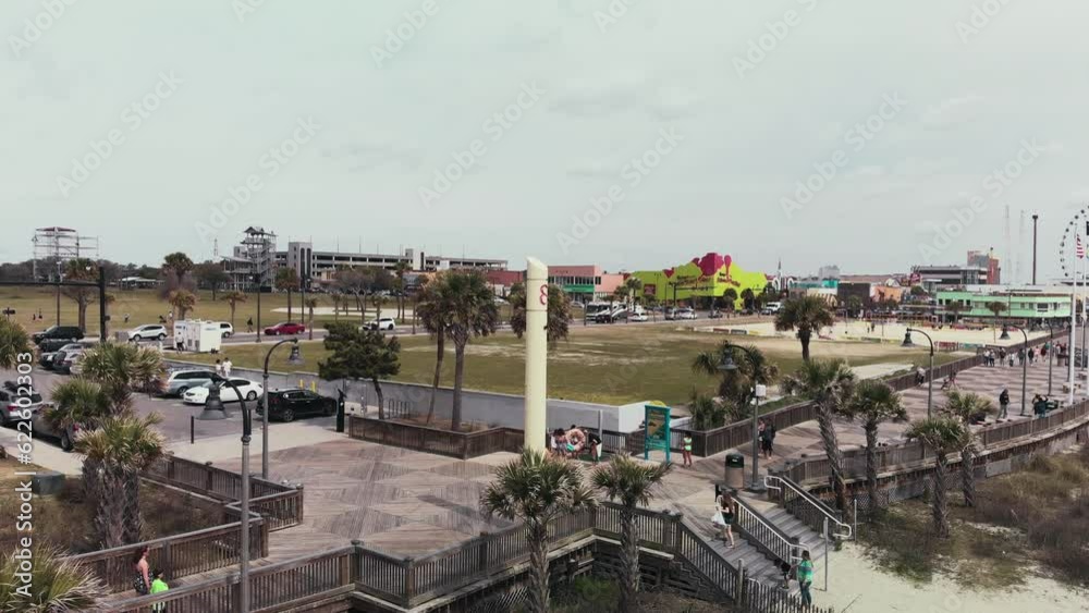 MYRTLE BEACH, SC - APRIL 2018: Aerial view of Downtown on a spring day MYRTLE BEACH, SC - APRIL 2018: Aerial view of Downtown on a spring day