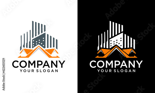 Roof, Home, House, Construction, architecture, apartment, duplex, Properties, dormitory, dwellings, mortgage, real estate logo Design Vector Illustration