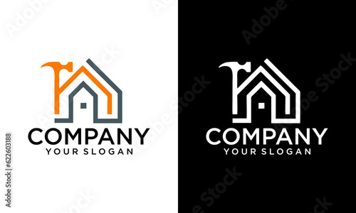 Real estate Building Logo Icon Design Vector. Creative Home Construction Concept Logo Design Template