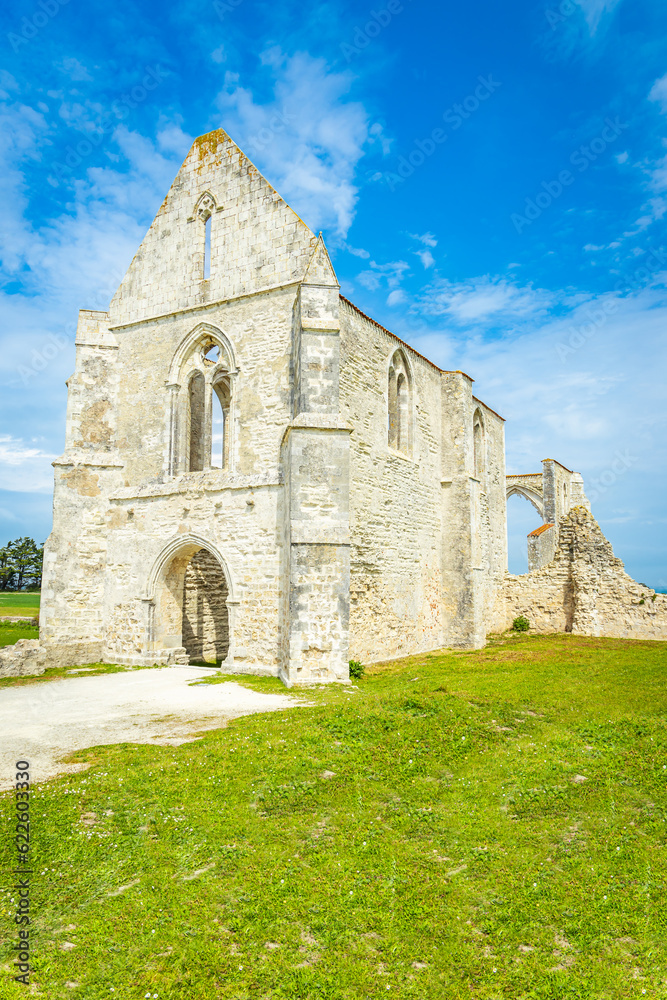 Abbaye des Chateliers in La Flotte, France on a sunny day of summer Abbaye des Chateliers in La Flotte, France on a sunny day of summer
