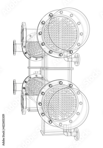 Petroleum Equipment. Vector rendering of 3d