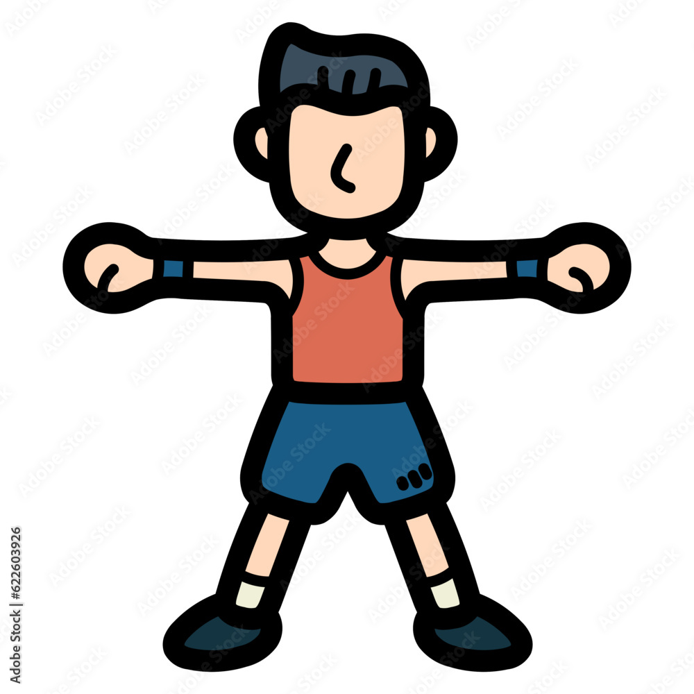 exercise filled outline icon style