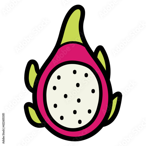 pitaya filled outline icon style