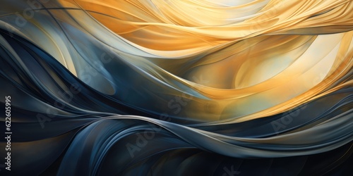 Luxury abstract background waves gold and and dark blue color, generative ai © OP38Studio