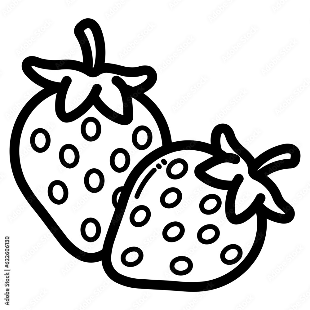 Strawberry line icon style Strawberry line icon style