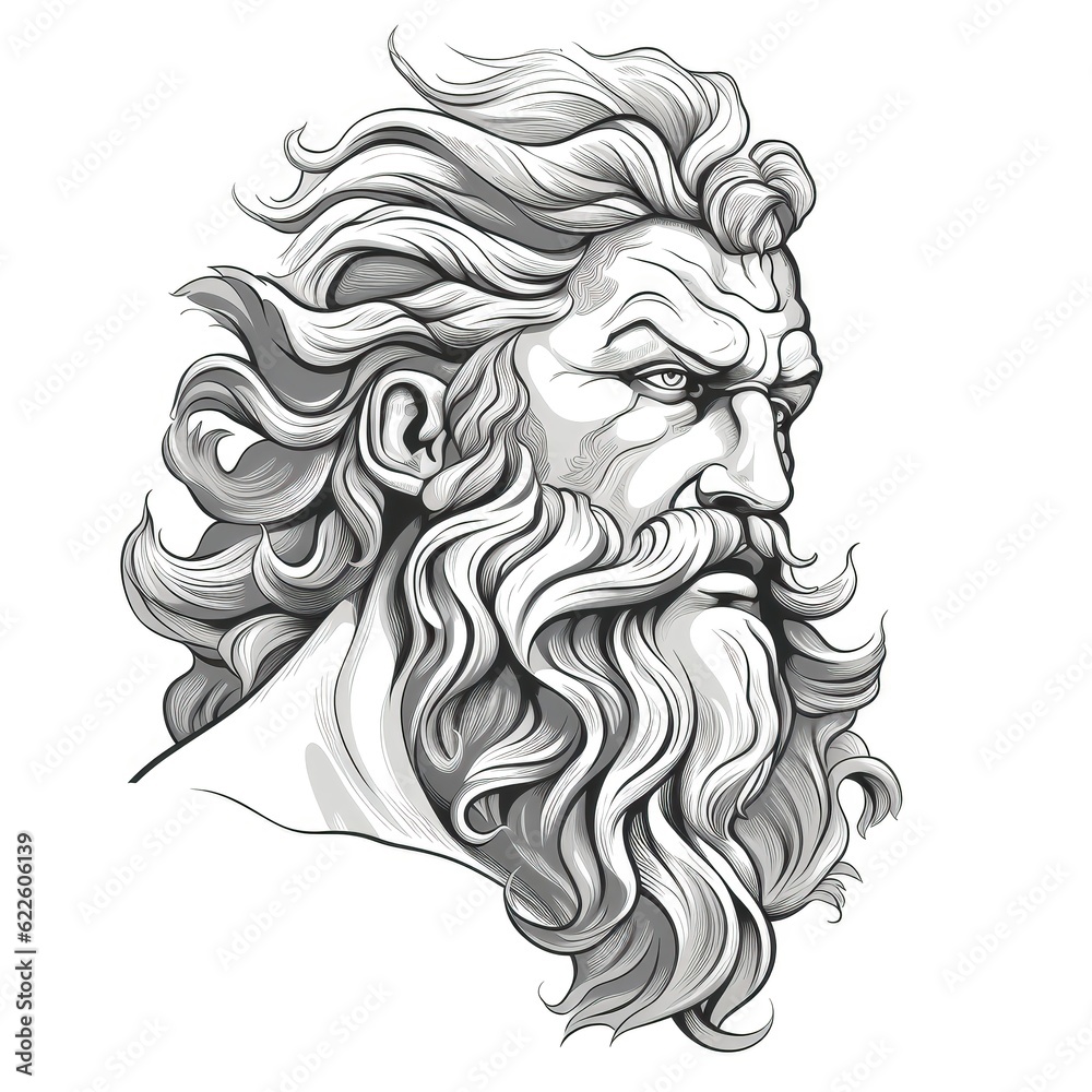 Fototapeta zeus poseidon god ai generated