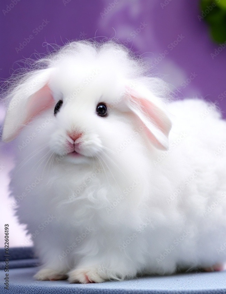 Angora rabbit cute irresistible small beautiful, Generative AI Angora rabbit cute irresistible small beautiful, Generative AI