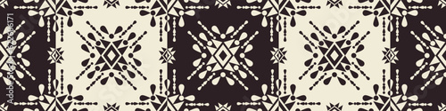 Ethnic geometric black and white pattern. Vector aztec navajo black and white square geometric seamless pattern. Ethnic southwest pattern use for textile border, carpet, rug, runner decorative, etc.