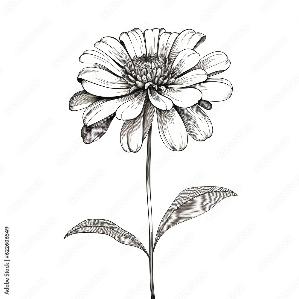 floral Zinnia flower ai generated