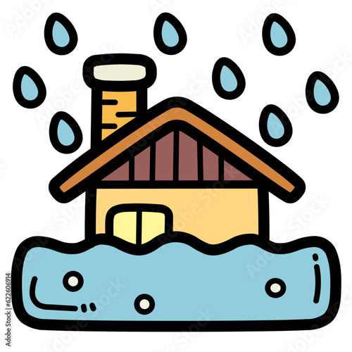 flood filled outline icon style