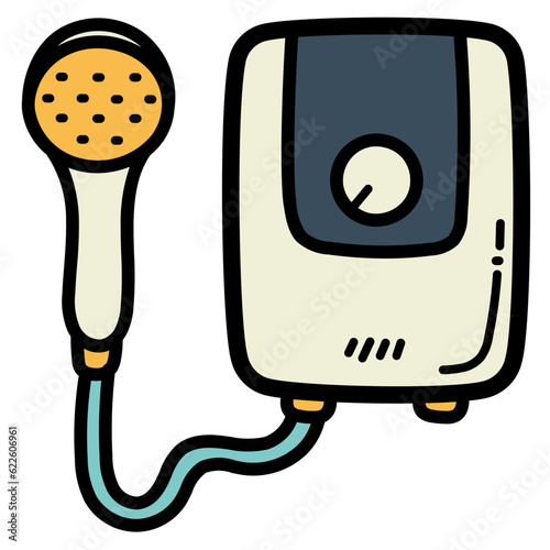 water heater filled outline icon style