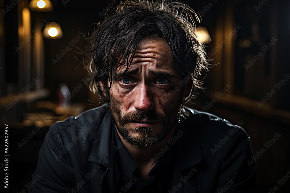 Portrait of a sad man Portrait of a sad man
