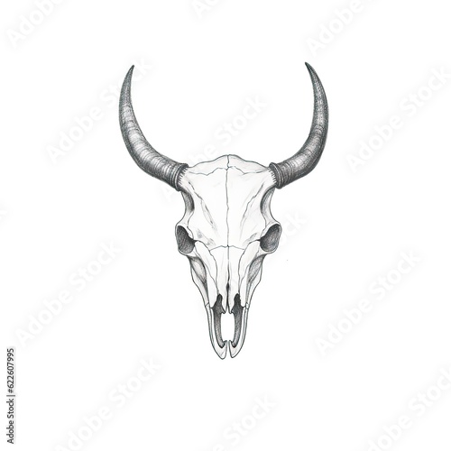 western skull cow horn ai generated © sevector