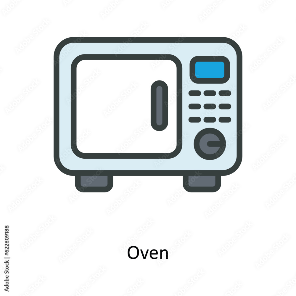Oven Vector Fill outline Icon Design illustration. Kitchen and home Symbol on White background EPS 10 File Oven Vector Fill outline Icon Design illustration. Kitchen and home Symbol on White background EPS 10 File