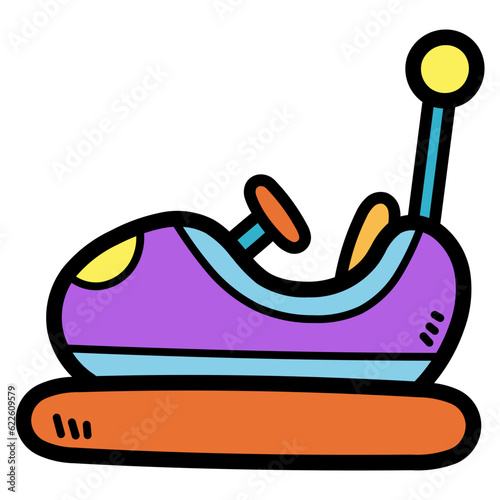 bumper car filled outline icon style