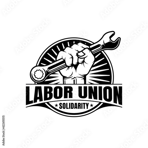 Labor union logo vector isolated on white background.