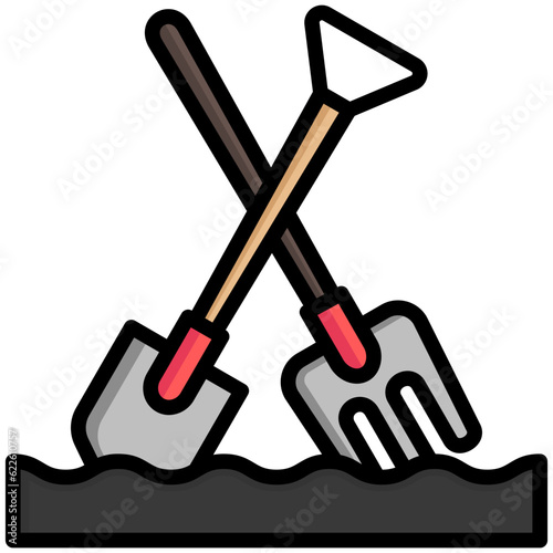 gardening tools icon, are often used in design, websites, or applications, banner, flyer to convey specific concepts related to autumn seasons.