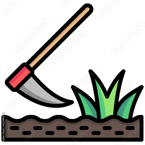 scythe icon, are often used in design, websites, or applications, banner, flyer to convey specific concepts related to autumn seasons.