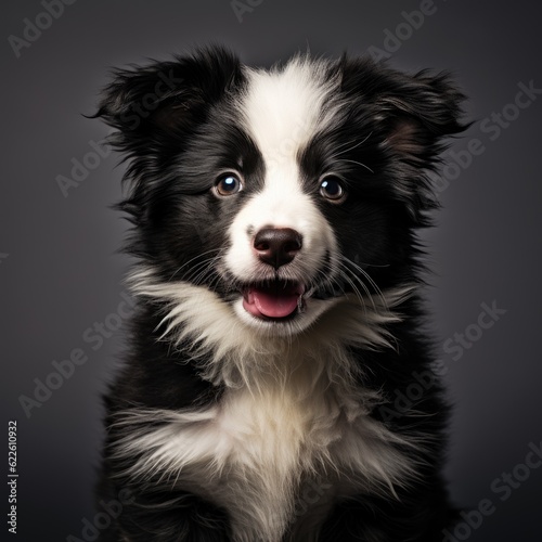 Corder collie puppy at the dark background. © hugo