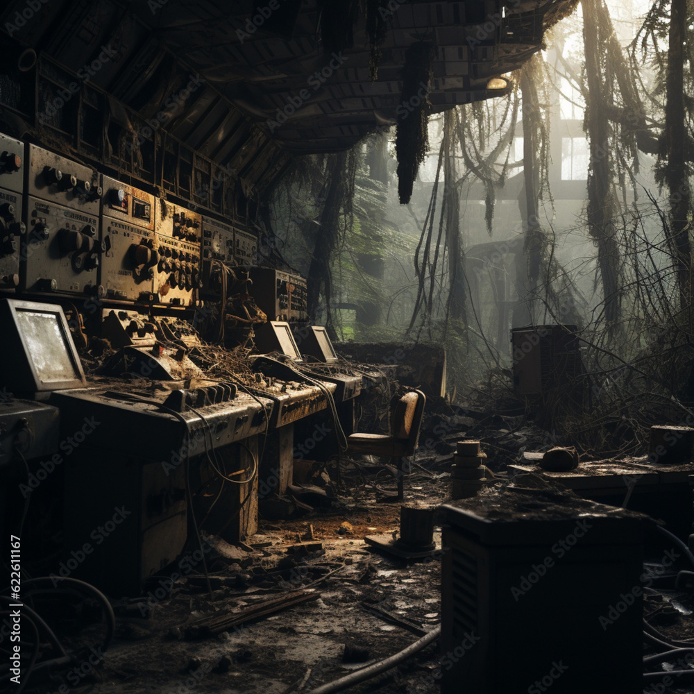 Chernobyl nuclear power plant catastrophe. Pripyat. Generative AI.