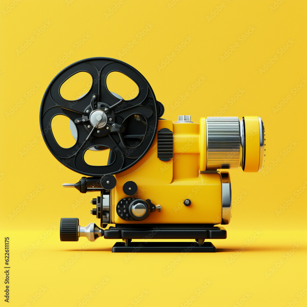 Naklejka premium Cinema movie projector. Generative AI.