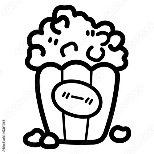 popcorn line icon style