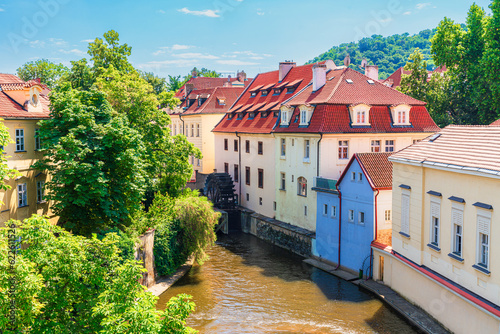 Photography View of the Čertovka, Devil's Canal or Prague Little Venice, is located in the M