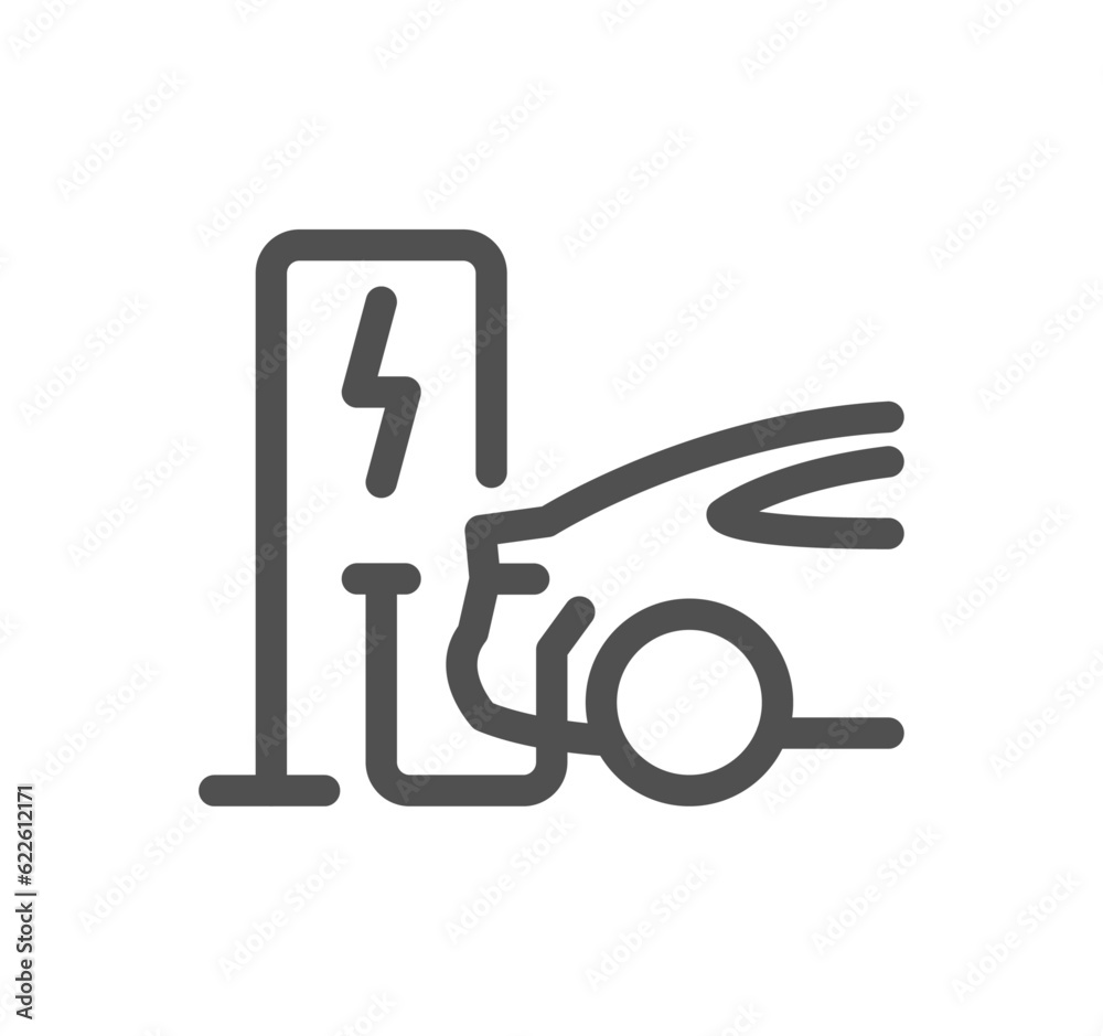 Car charging station related icon outline and linear vector. Car charging station related icon outline and linear vector.
