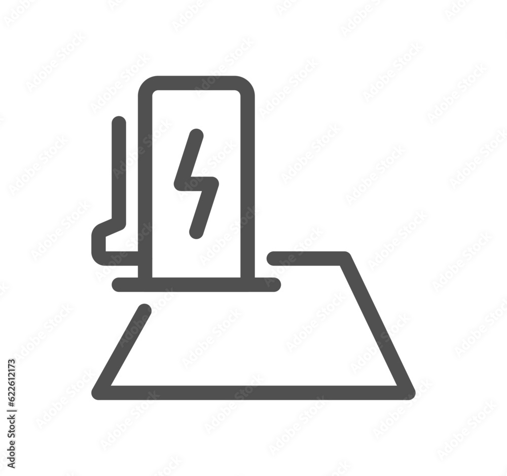 Car charging station related icon outline and linear vector. Car charging station related icon outline and linear vector.