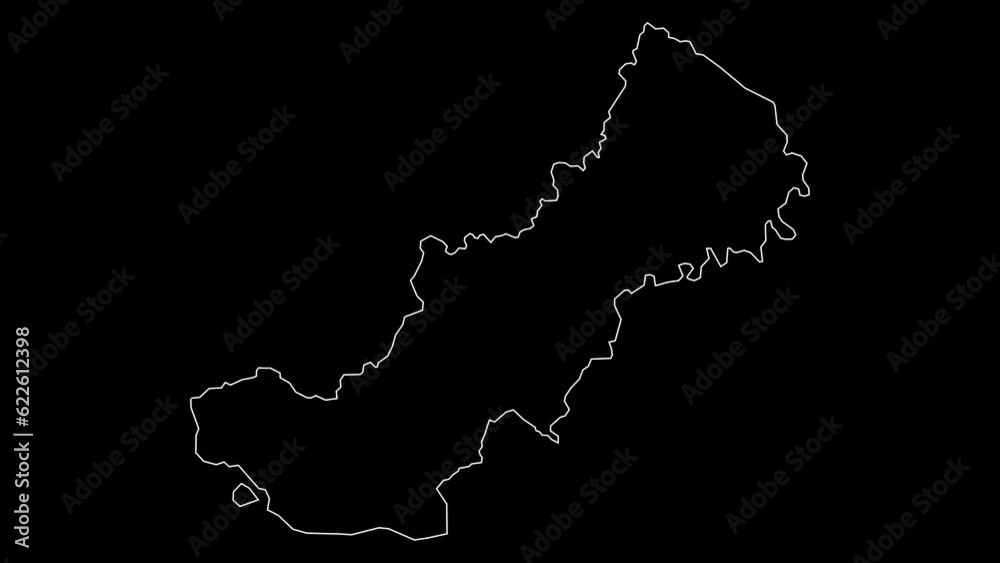 Kambia district map of Sierra Leone outline animation Kambia district map of Sierra Leone outline animation