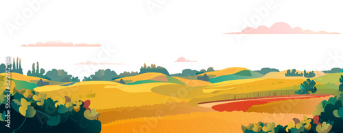 landscape view of mountain ridge green meadow shores nature tourism travel adventure concept